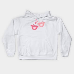 Flying Pigs in Love Kids Hoodie